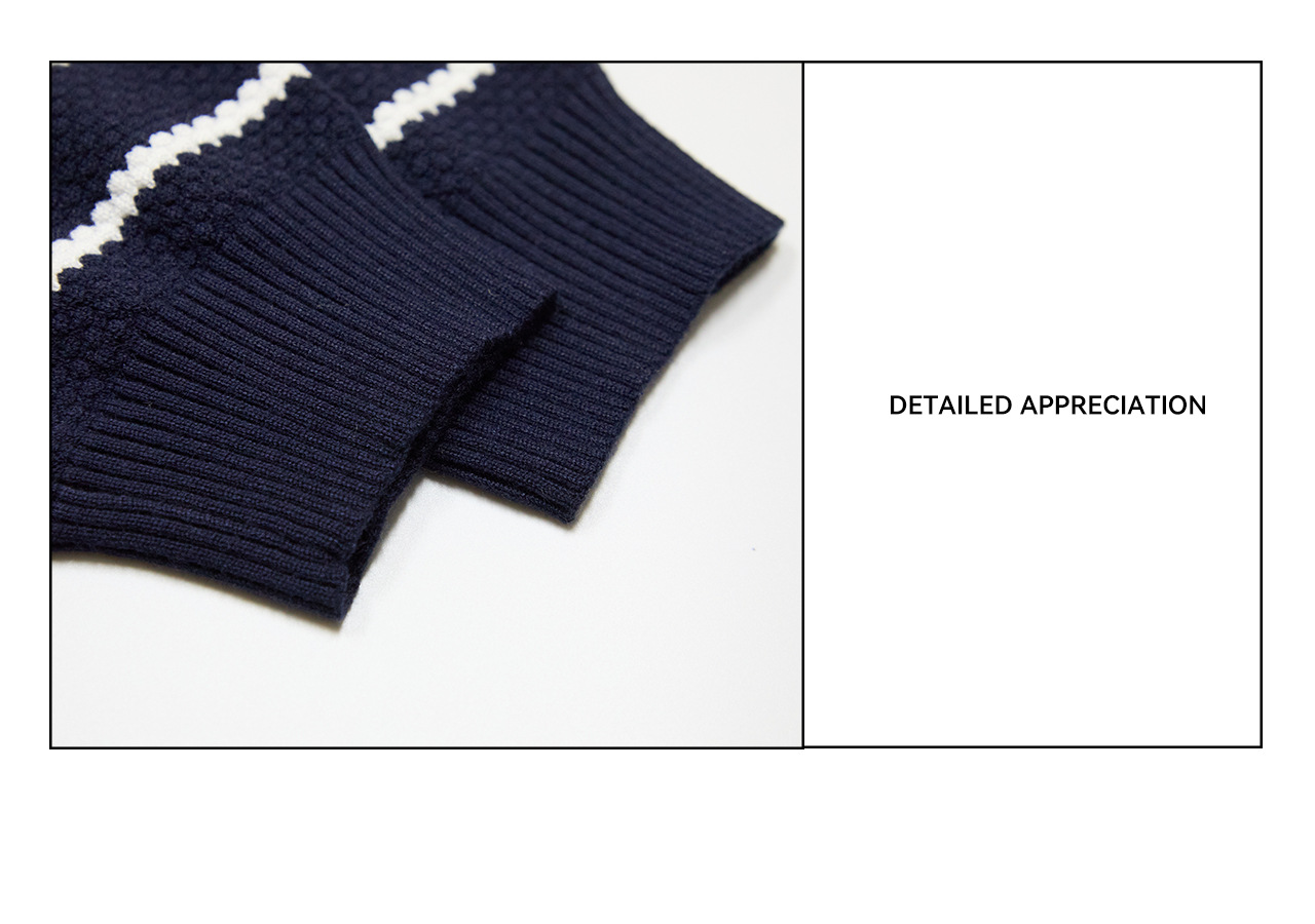UNF Striped 300g Loose Polo Sweater