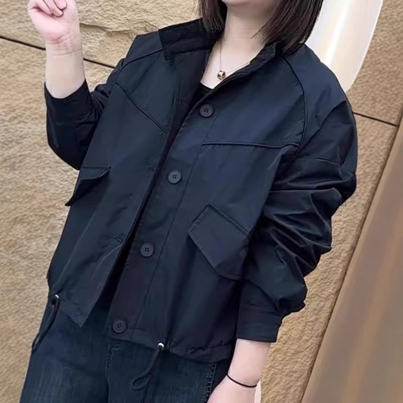 2025春秋新款宽松显瘦纯色百搭女装韩版小众设计休闲百搭外套上衣|undefined