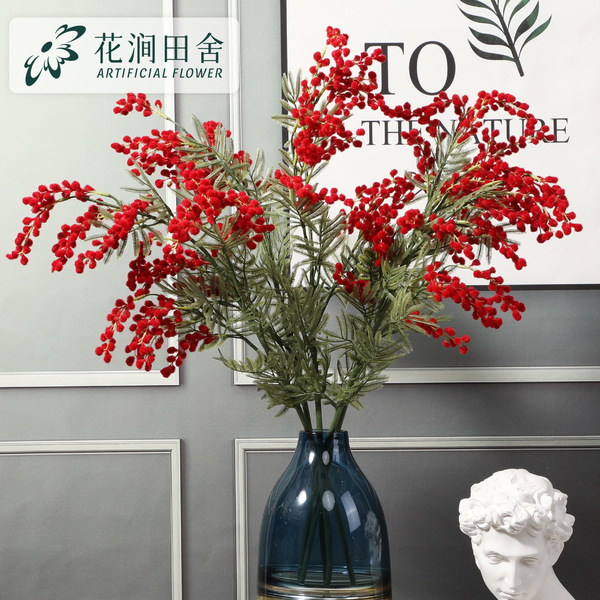 Simulated flower plush three-pronged king cherry blossom European…