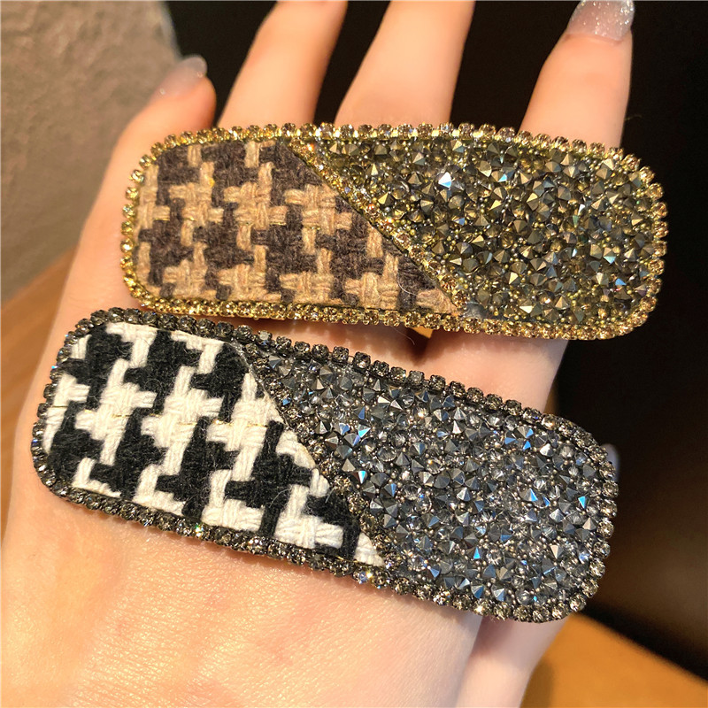 Women's Simple Style Houndstooth Rhinestone Inlay Rhinestones Hair Clip display picture 2