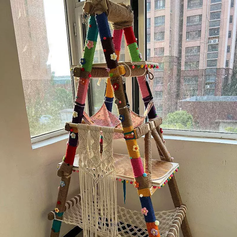 Лазательная рама для кошек из цельного дерева, бытовая лестница для кошек, полка ручной работы DIIY, лестница для кошек, стойка для кошек, полка для восхождения по лестнице