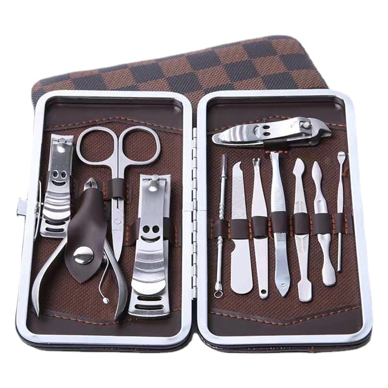 Stainless Steel Nail Clipper Set Smiley Face 12-Piece Nail Clipper Set Manicure Custom Beauty Set Gift Nail Clipper