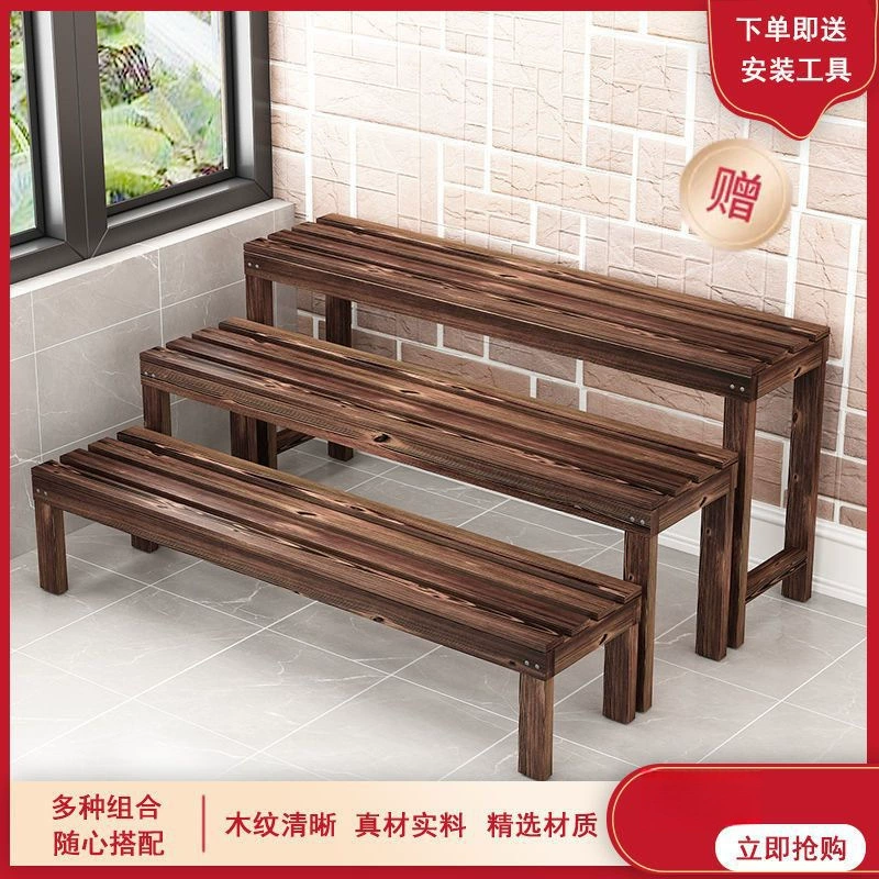 Подставка для цветов из цельного дерева, карбонизированная антикоррозийная древесина, многослойная лестница, деревянная гостиная, балкон, внутренний и открытый антикоррозийный деревянный цветочный горшок, набор Yiling