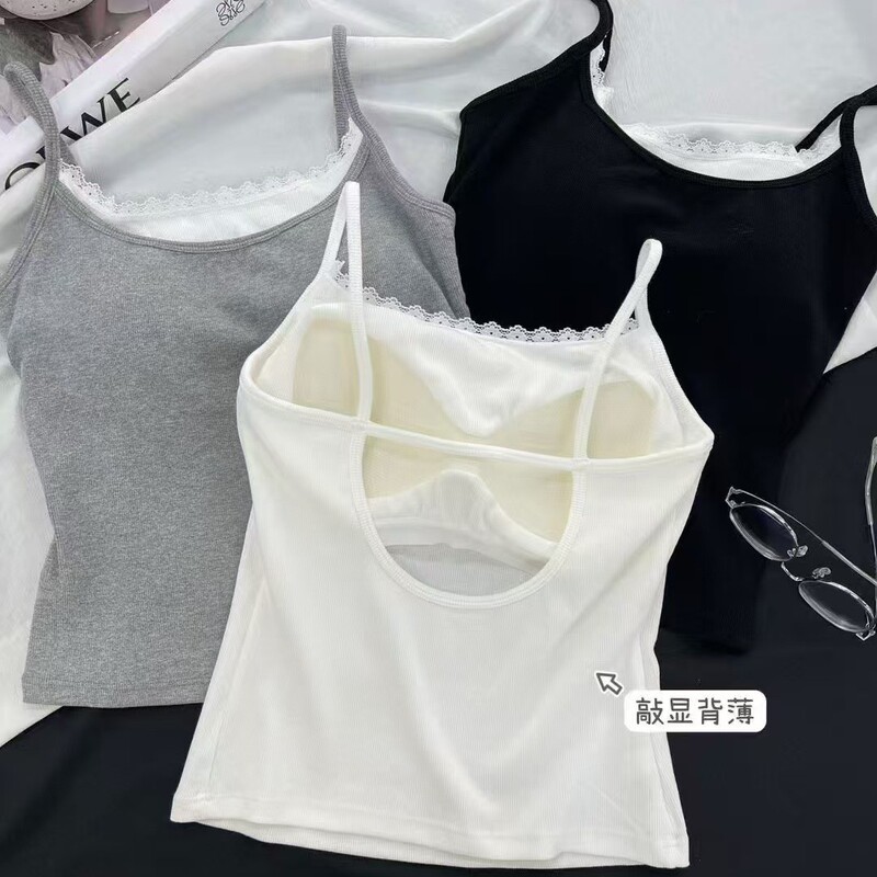 New Style Fake Two-Piece Sweet and Spicy Sexy Vest for Women with Chest Pads, Integrated Beautiful Back Bottoming Outer Wear Tube Top