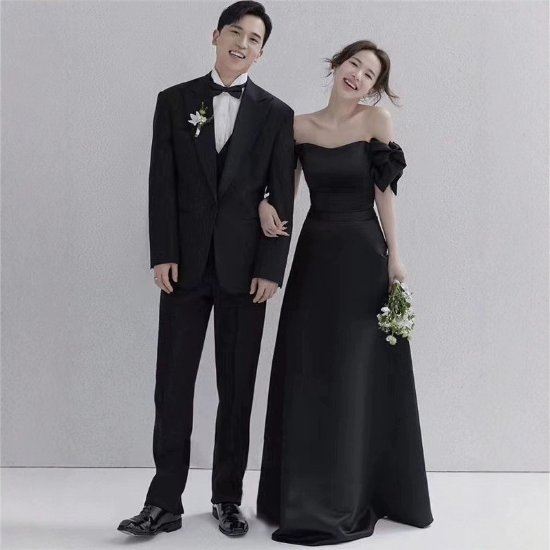 Cross-Border Dress 2025 New Cross-Border Satin Light Wedding Dress for Small Brides French One-Shoulder Simple Retro Cross-Border Dress 2025 New Cross-Border Satin Light Wedding Dress for Small Brides French One-Shoulder Simple Retro