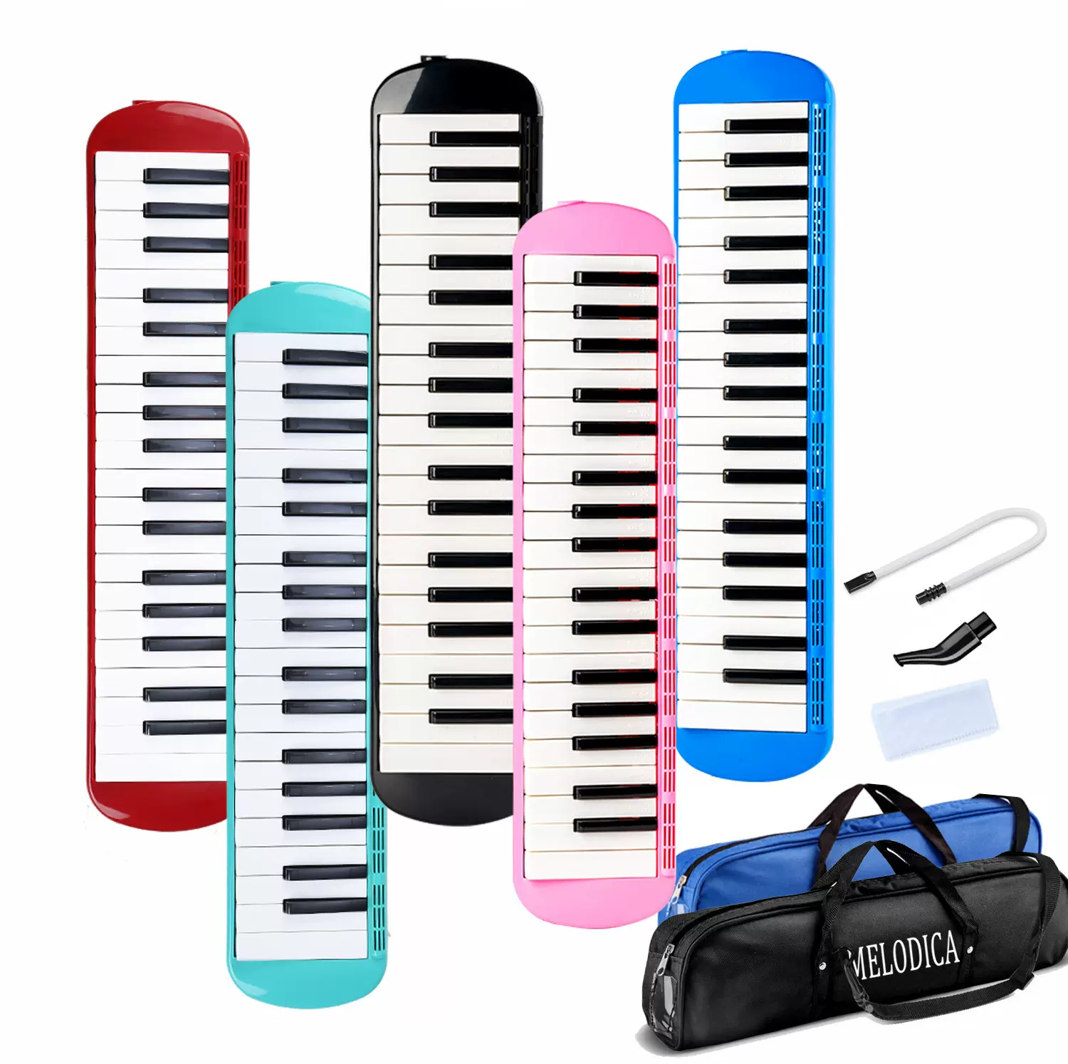 无标口风琴37键跨境热销学生初学专用键盘乐器口风琴含吹管吹嘴