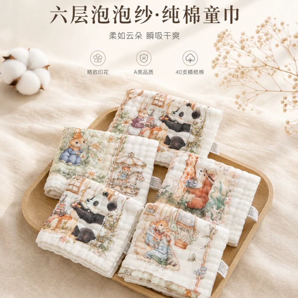 纯棉新生婴儿口水巾定制小方巾宝宝洗澡a类毛巾手帕儿童洗脸纱布