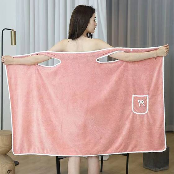 Bath Skirt Wearing Bath Towel Gown Women's Coral Fleece Sling Bath Skirt Bathrobe Factory in stock Absorbent Bath Large Bath Towel Skirt