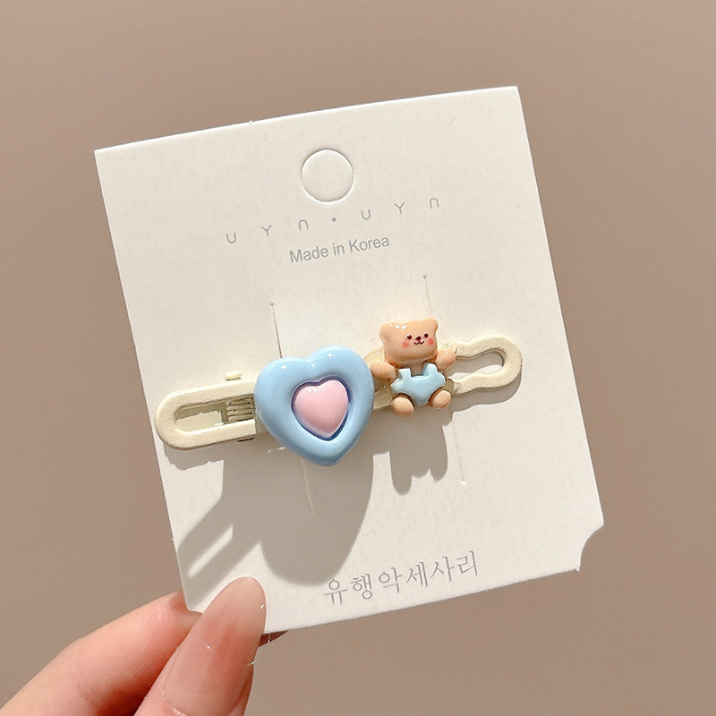 Horquilla de estrella amarilla dulce y linda, clip de flequillo en la frente femenina, cabello roto en el costado, clip de pico de pato, tocado