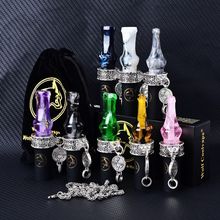 阿尔法赫烟嘴扁口树脂吸嘴 镀银环扣配金属链挂绳 Shisha水烟嘴