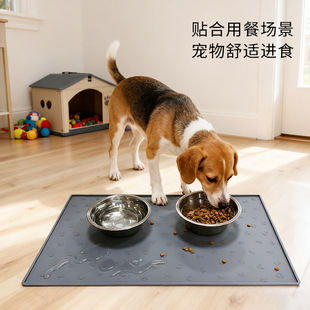 跨境寵物用品硅膠寵物墊地墊防滑防水貓狗喂食墊子餐墊防濺貓砂墊