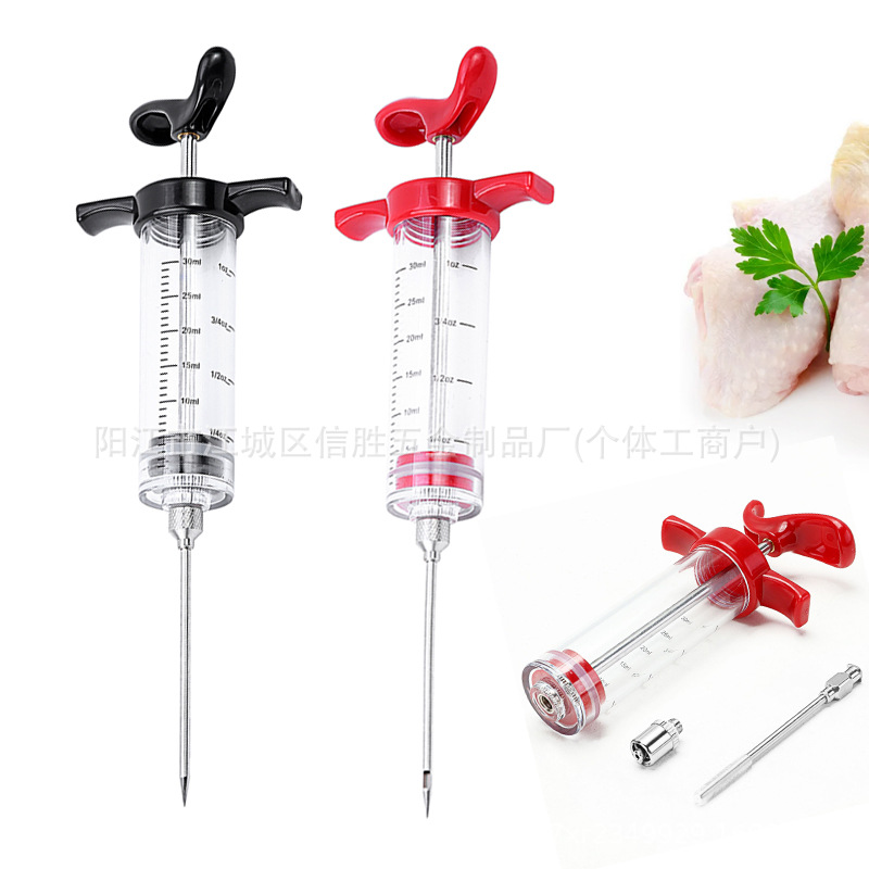 Stainless Steel Turkey Needle Food Injector Marinade Injector Barbecue Injector Kitchen Injector