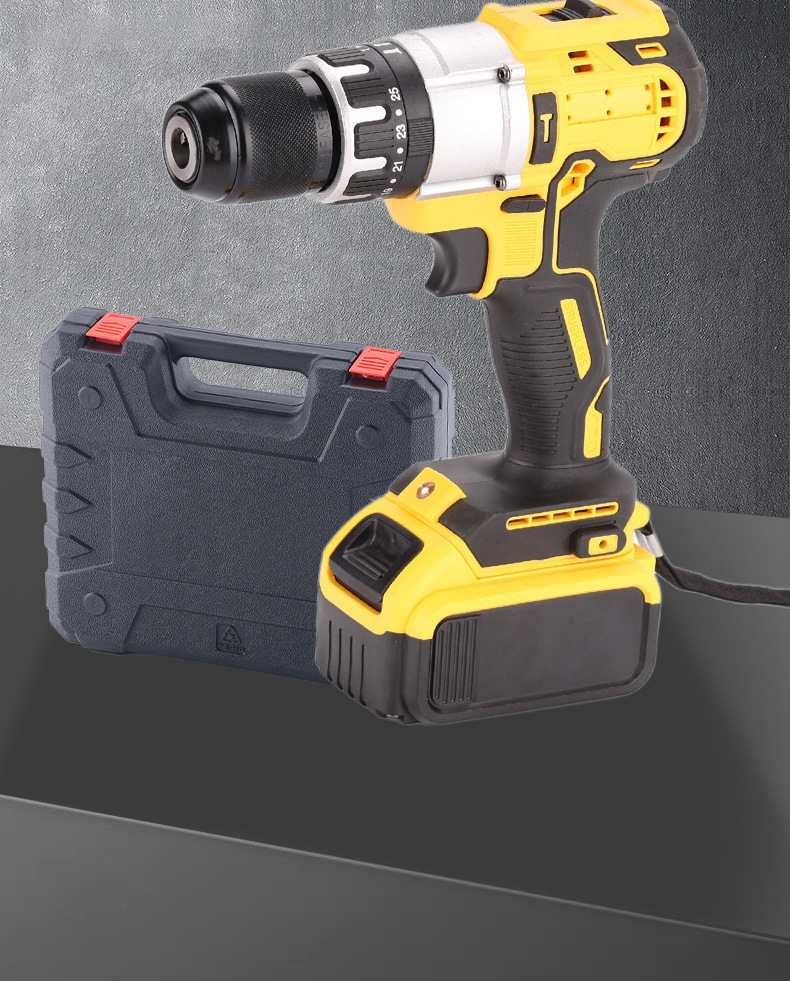 Cross-border High-Power Lithium-ion Drill Multi-function 13mm Cordless Drill Set Impact Drill Household Pistol Grip Drill Kit