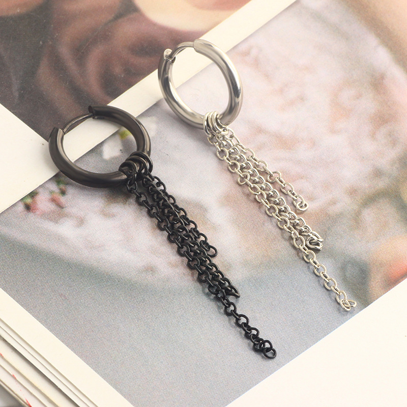Black Series Punk Titanium Steel Ear Clip Ear Studs Fashion Korean Style Alien Earrings for Men Women detail image 28
