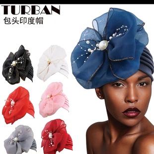Cross-border supply of Europe and the United States Amazon milk silk watermelon cap flower India cap cap cap nightcap manufacturers wholesale