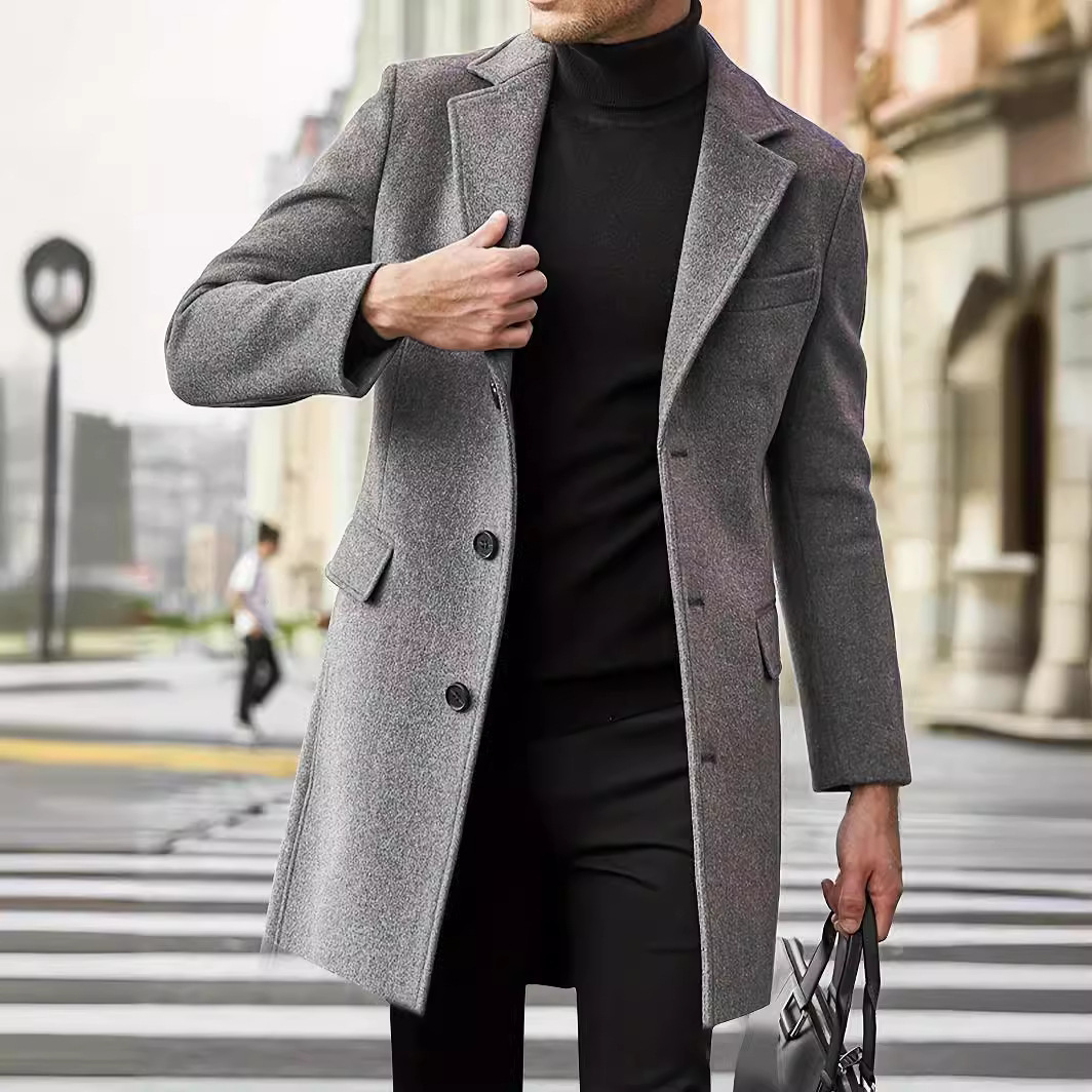 demi-season woolen woolen coat
