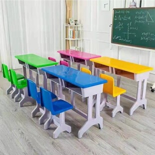 8V Factory Direct Sales Desks, Single and Double Children's Tables and Chairs, Kindergarten Stable Plastic Desks and Chairs