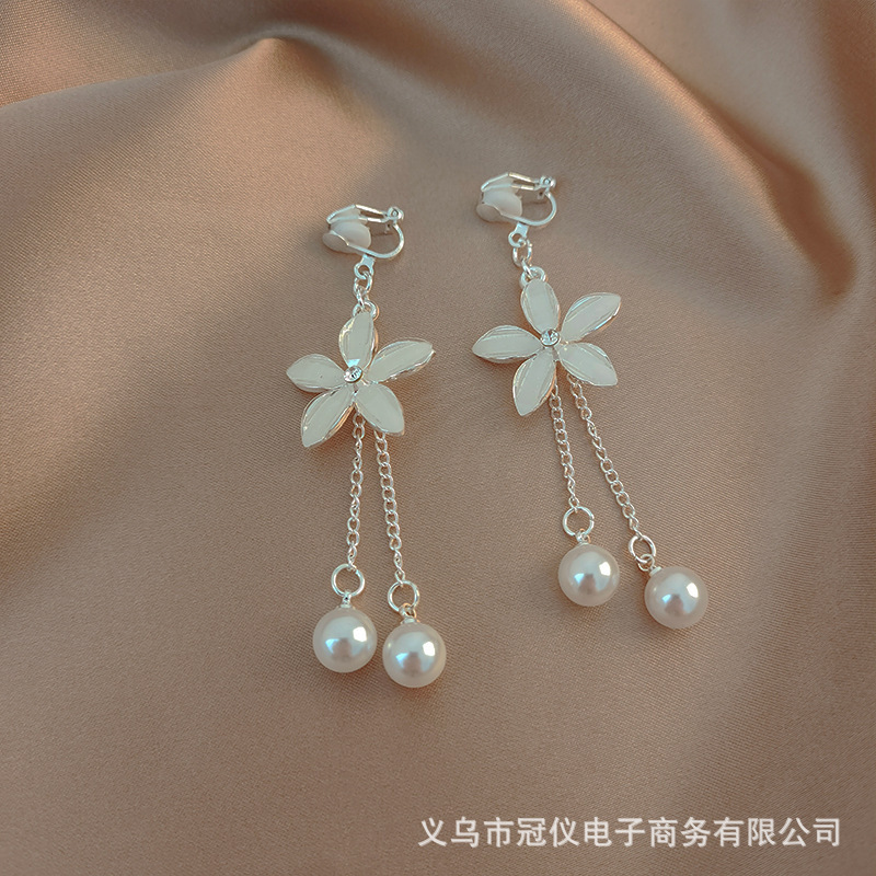 Pinzas para las orejas de perlas retro, sin orejas perforadas, pendientes simples de nicho, pendientes de pinzas para las orejas, pendientes, de lujo ligero, de alta calidad, bobinas para mosquitos, pendientes