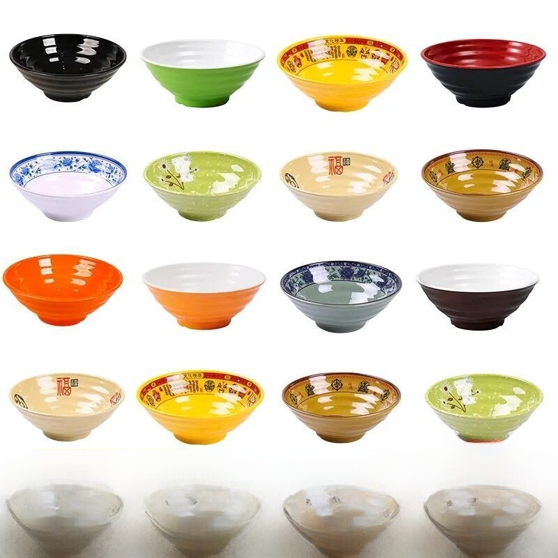 A5 Melamine Noodle Bowl Commercial Beef Noodle Spicy Hot Bowl Imitation Porcelain Plastic Noodle Shop Special Snail Noodle Bowl