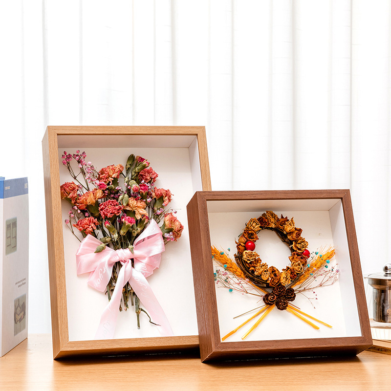 Three-Dimensional Hollow dried flower photo frame wholesale 68-inch 10-inch a4a3 handmade paper rose mounting light picture frame factory Three-Dimensional Hollow dried flower photo frame wholesale 68-inch 10-inch a4a3 handmade paper rose mounting light picture frame factory
