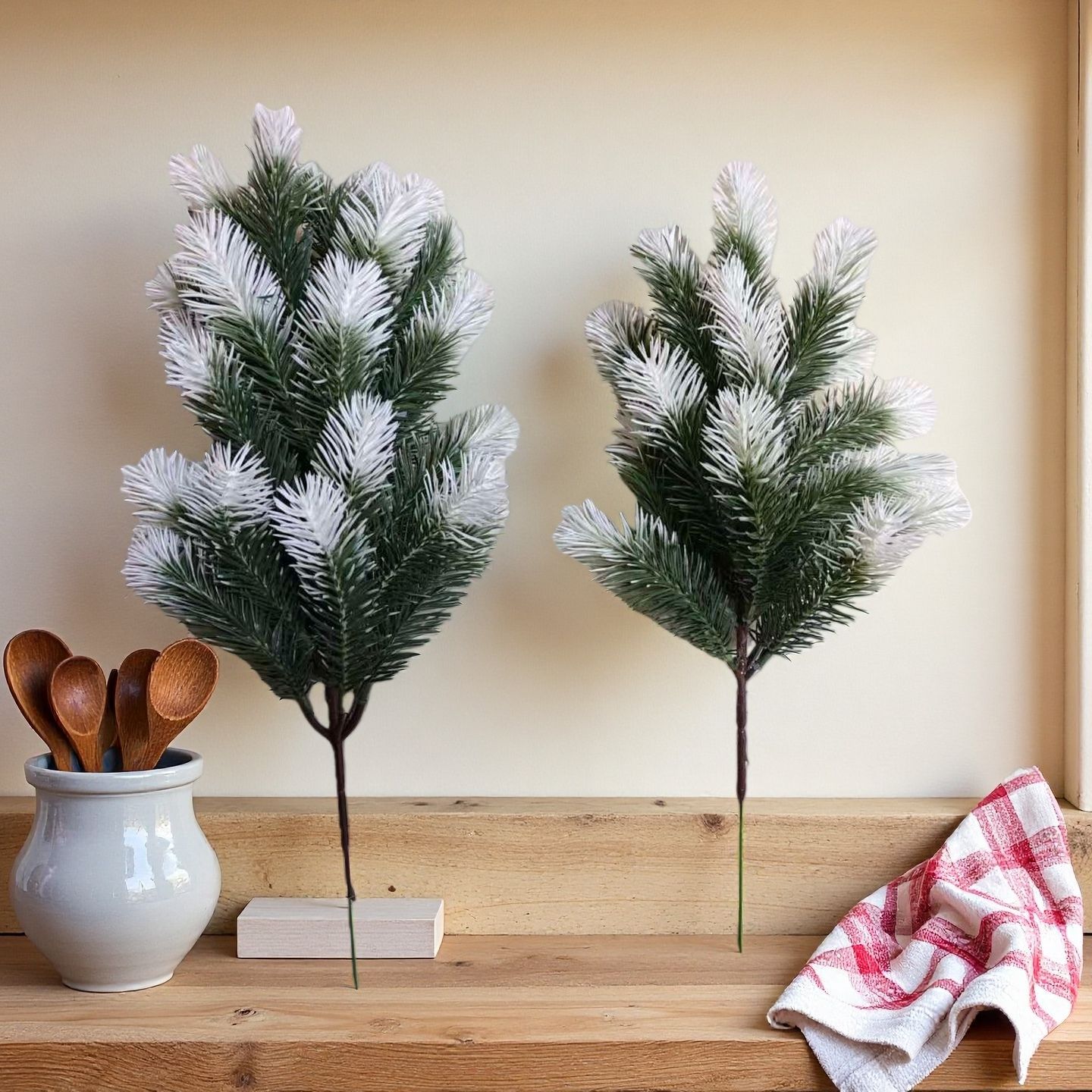 仿真植物松针 圣诞绿植摆件拍摄道具室内插花配件人造工艺品批发