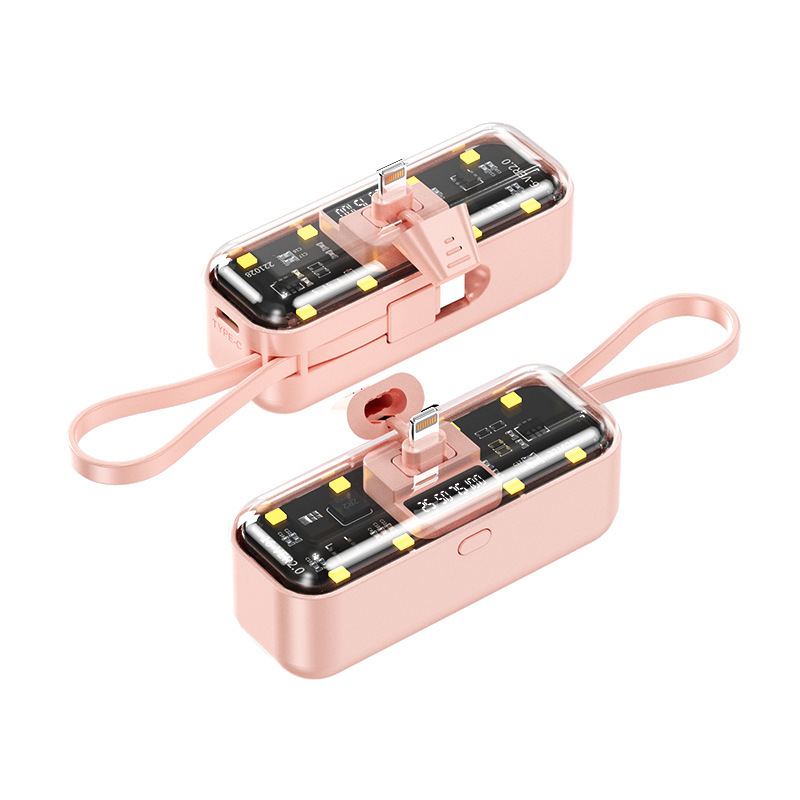 新しいパンクメカ透明かわいいペット内蔵ケーブルカプセル電源銀行クロスボーダーミニポータブルギフトモバイル電源|undefined