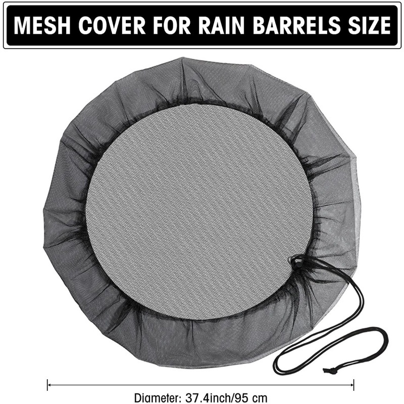 跨境雨桶网罩户外雨桶配件雨水过滤网防虫水桶网罩防落叶网套现货