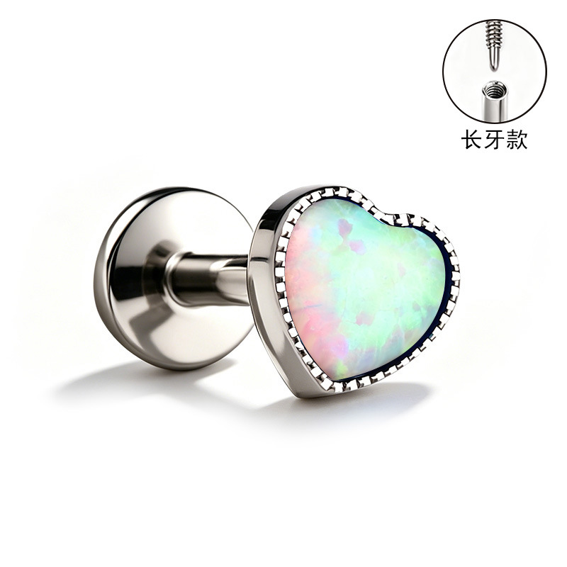 F136 Titanium Alloy Ear Studs, Carved Bone Studs, Long Tooth Style with Zirconia, Lip Studs, G23 Titanium Body Piercing Jewelry detail image 20