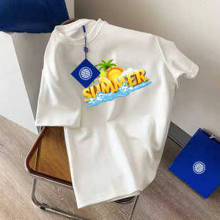 300g heavy American pure cotton short-sleeved T-shirt in summer loose and versatile casual trendy brand tops for men and women and couples