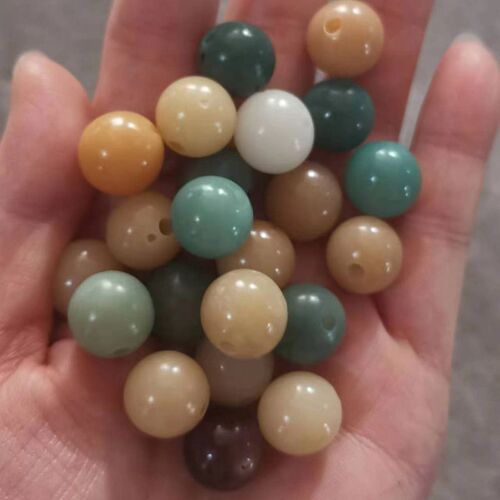 Bodhi Root Loose Beads, Loose Perforated Charcoal-Roasted Multicolor Bodhi Seed Bracelets, Sea Salt Blue Multicolor Loose Beads
