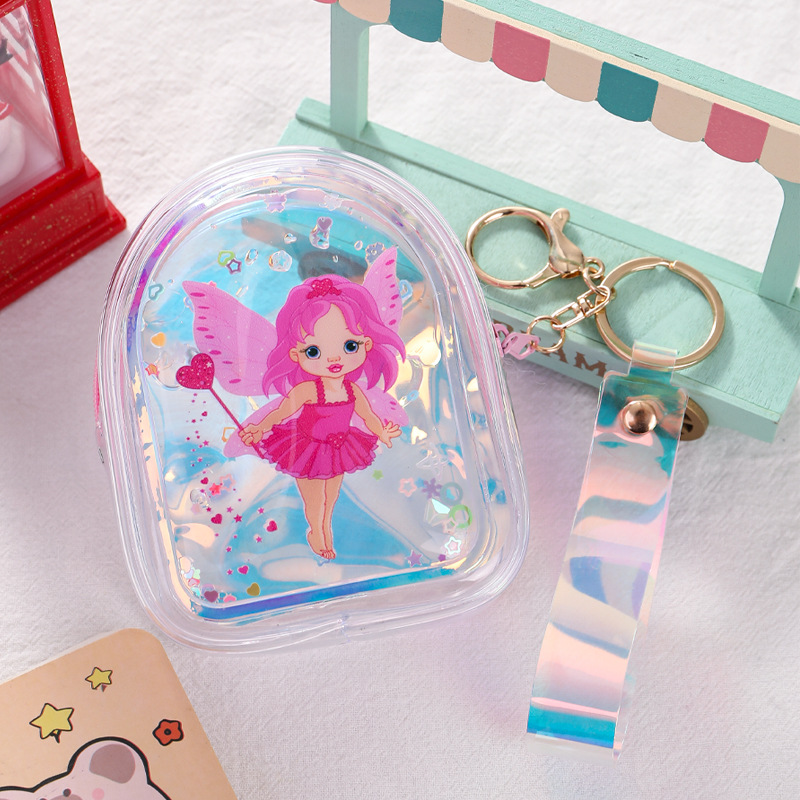 Bolsos de mujer accesorios colgantes pvc láser transparente señoras lindo mini monedero monedero monedero estuche para llaves estuche para llaves