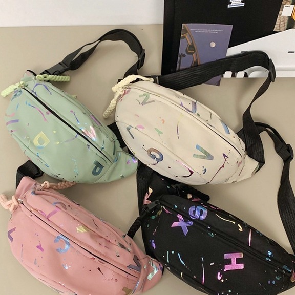 Nuevo bolso de pecho para mujeres japonesas Harajuku ropa de viento bolso deportivo de alta capacidad marca de tendencia versátil bolso de cintura de bicicleta para estudiantes