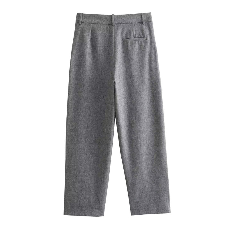 유럽과 미국의 국경 가을 새로운 여성 유럽과 미국의 슬로프 칼라 싱글 브레스트 비대칭 조끼 주름 디자인 레깅스 바지 정장