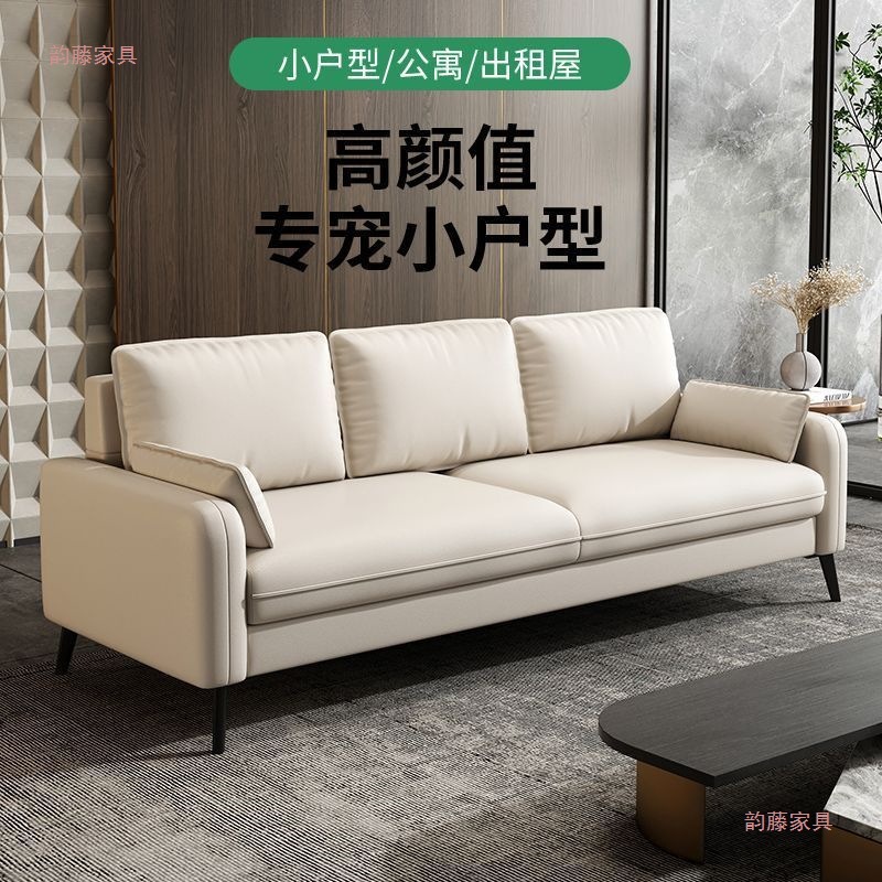 Modern Light Luxury Bedroom Apartment Rental Room Rest Area Reception Area Small Apartment Living Room Small Sofa Technology Cloth Sofa