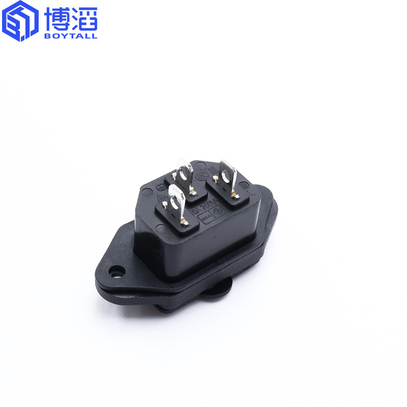 Bostik Waterproof Cover C14 Product Character Seat with Fixed Ear Screw Hole AC Power Socket Compliance Product Character Socket