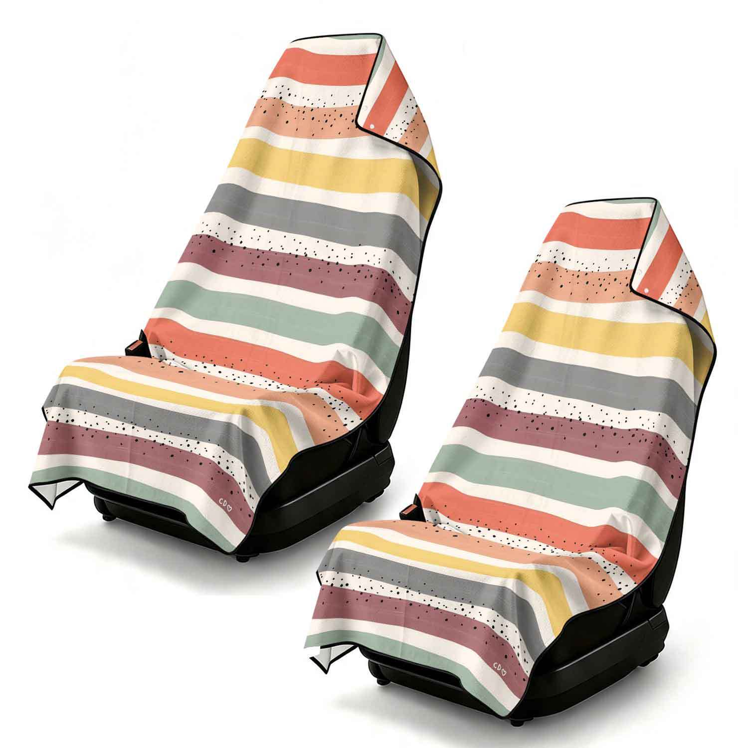 2-piece dual-use car seat cover, ultra-fine fiber, can be used as a beach towel, printed car protective seat cover 6
