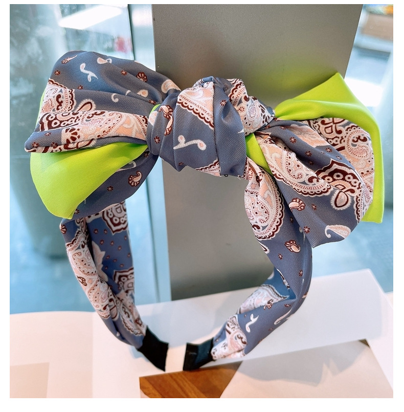 Korean Big Bow Contrast Color Macaron Headband display picture 14