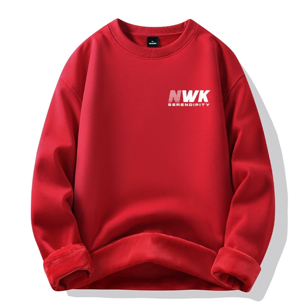 Red-Round neck plus velvet-NWK