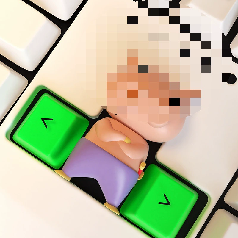 Three dimensional mechanical creative keyboard, cute decorations