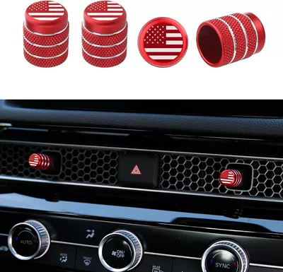 knob ring 23 Haoying CRV-shaped, Other Automotive Interior Supplies - air-outlet-ring-us-flag-red-4-piece-set