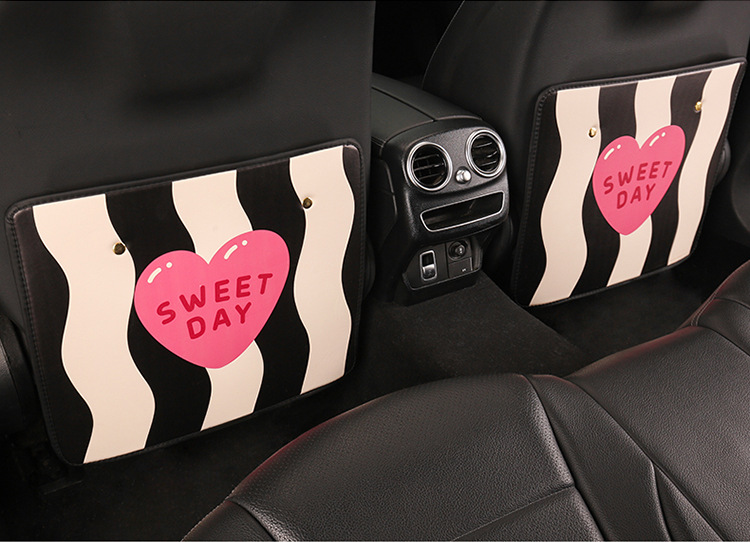 Personalized Striped Car Seat Back Anti-Kick Pad Car Seat Back Anti-Fouling Pad Dirt-Resistant Anti-Dirt Pad Backrest Hanging Type