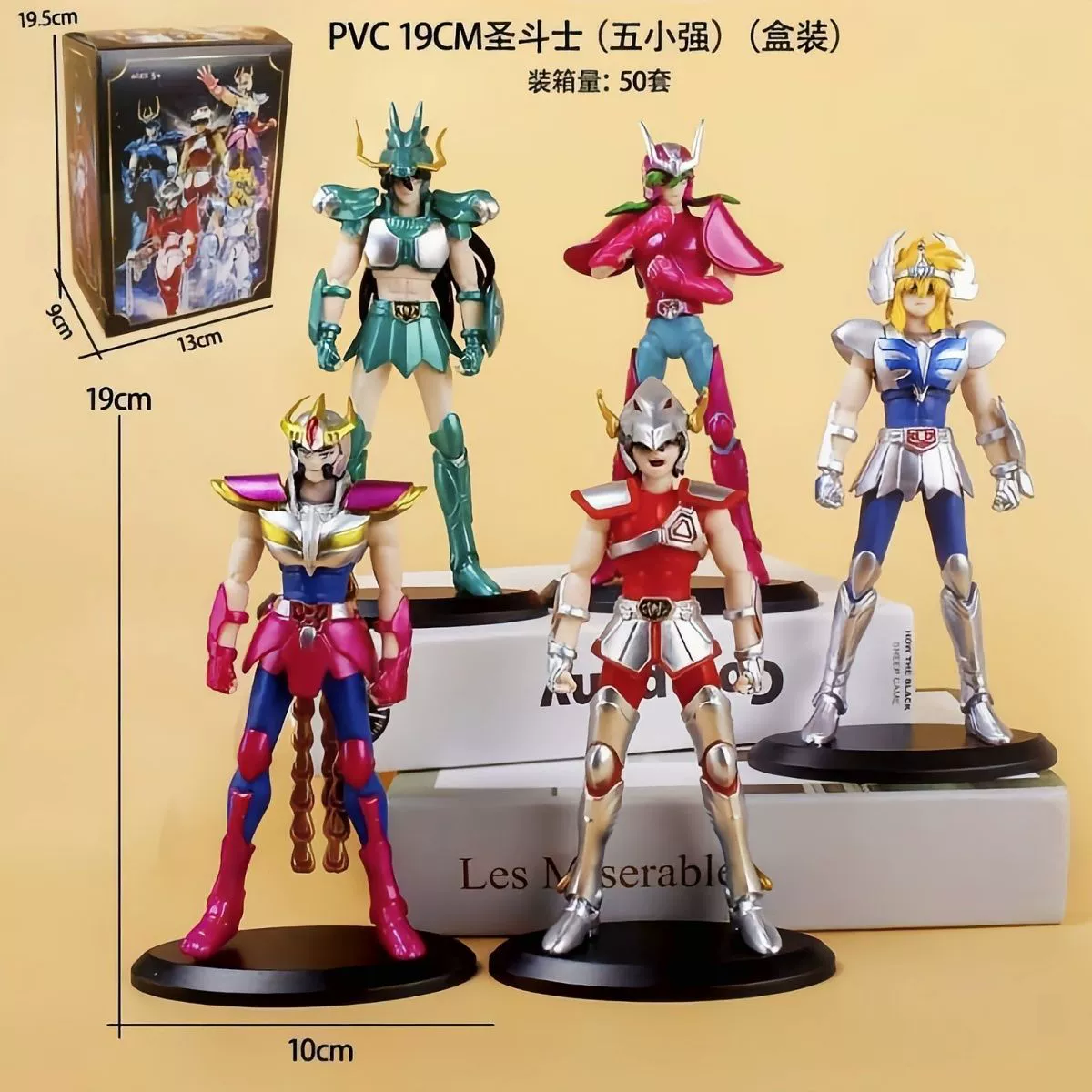 Набор из 5 фигур Saint Seiya 19 см: Пегас, Фея, Скорпион, Лев, Овен, куклы в коробке, модель