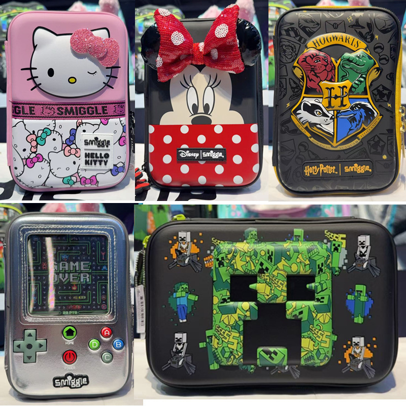 Australian Smiggle Stationery Box for Primary and Secondary School Students Large-Capacity Pencil Box Kidsren's Cartoon Pencil Bag Large Stationery Bag