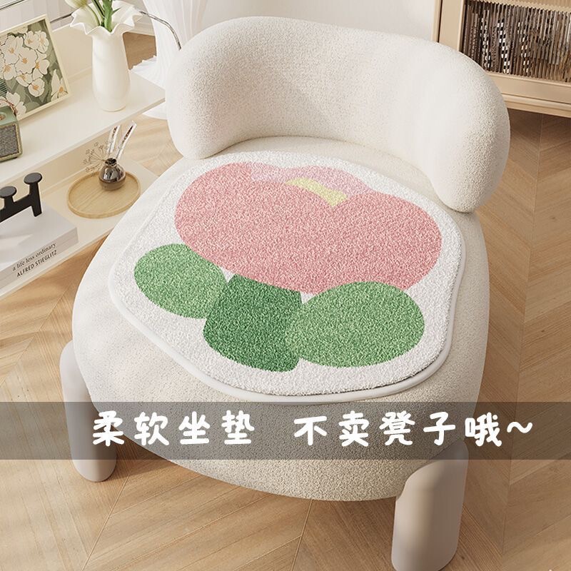 仿羊绒坐垫小清新风加厚保暖办公室久坐垫家用耐脏防滑餐桌椅子垫|undefined