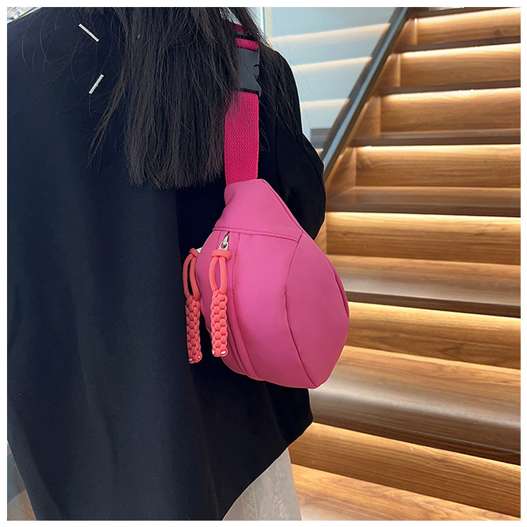 Andralyn Solid Color Minimalist Korean Casual Chest Bag for Spring and Summer New Trendy Instagram Single Shoulder Crossbody Outdoor Bag_voghion.com