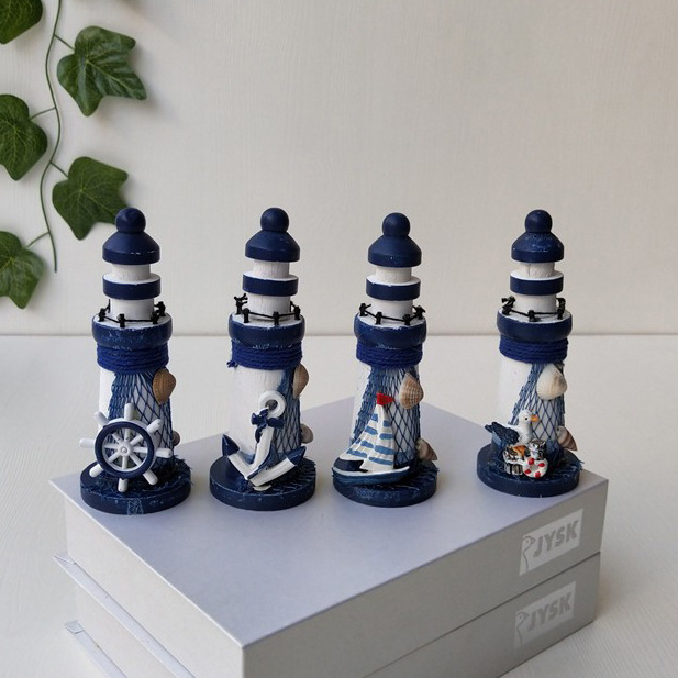 Marine Style Wooden Small Lighthouse Desktop Decoration Ornaments Creative Gift Photography Props Marine Style Wooden Small Lighthouse Desktop Decoration Ornaments Creative Gift Photography Props