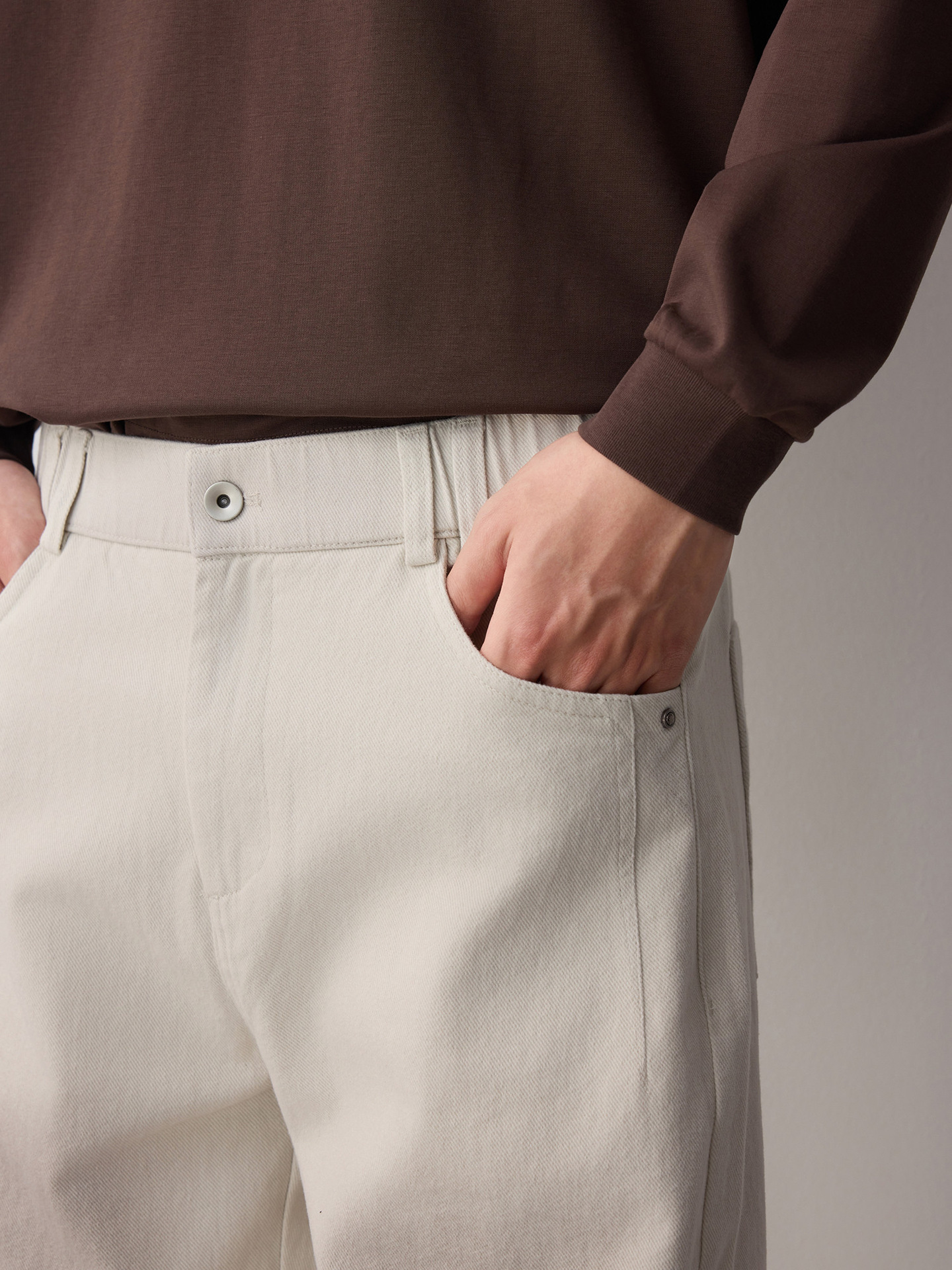 Quần jean nam ống rộng phong cách đường phố, chất liệu cotton, hiệu ứng làm cũ — đen