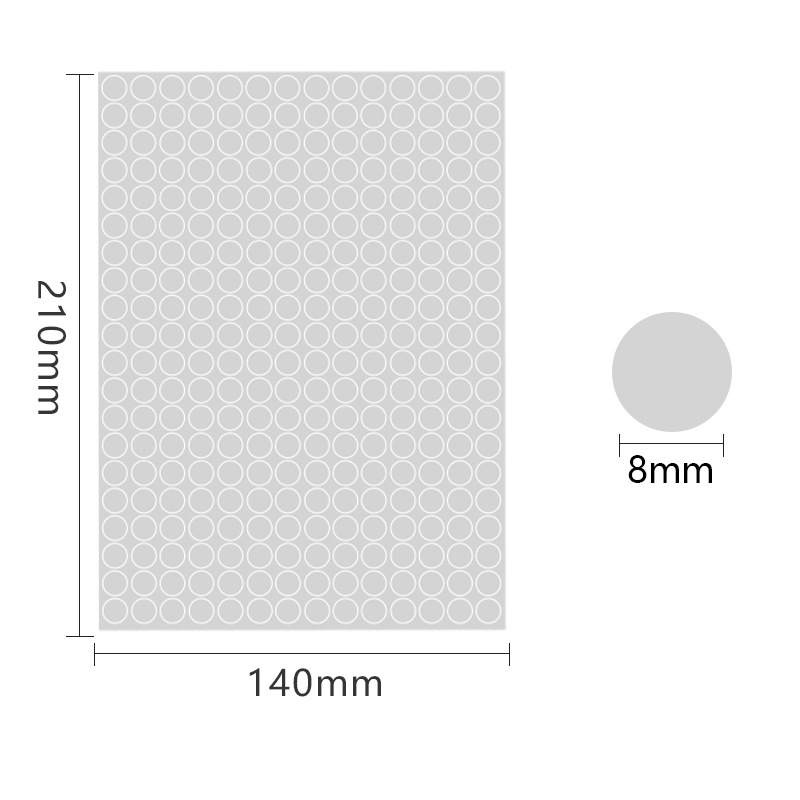 A5 adhesivo adhesivo 8mm cartón de cobre de color punto punto de etiqueta de marca de clasificación de punto de onda de mes pegatinas redondas escritas a mano