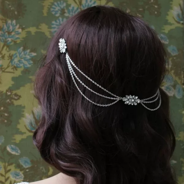 Cross-border New Bohemian Style Zircon Hair Chain Bridal Multi-layer Hair Accessories Romantic Wedding Headwear hair chain
