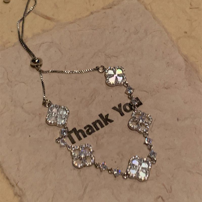 Pulsera de circón de flor de concha pulsera de atmósfera exquisita súper brillante